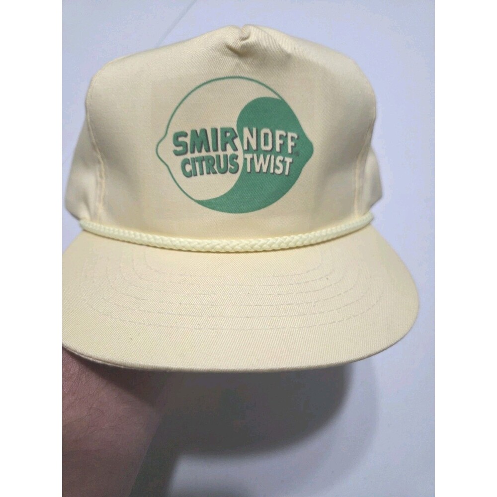 Vintage Smirnoff Citrus Twist Hat YoungAn Rope Snapback Cap Yellow Lemon Lime
